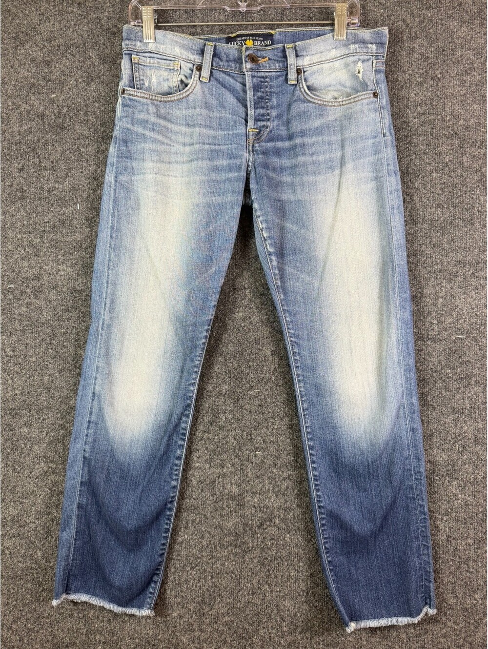 Lucky Brand Womens Jeans 6 28 Sienna Tomboy Crop Light Wash Distressed Raw Hem